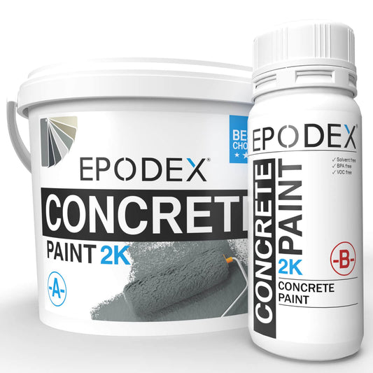 EPODEX® 2K Concrete Paint Epoxy Resin Based Floor Coaint Kit Many Colors Garage Floors, Industrial Floors, Parking Spaces, Masonry, Screed, Cement, Micro Cement| 90min Curing time